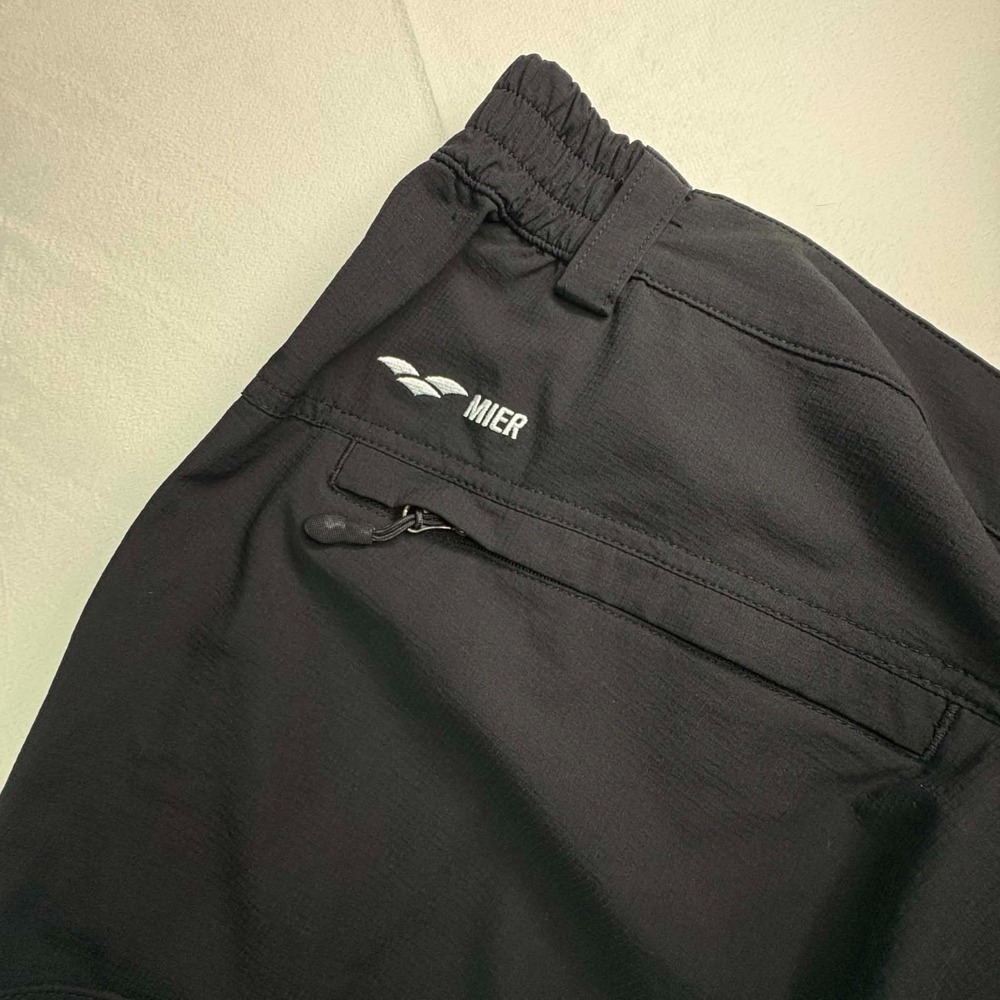 MIER Mens Convertible Hiking Cargo Pants Size XL Black Zip Off Short Lightweight